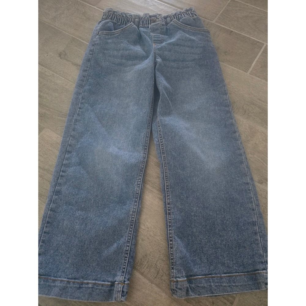 Hudson Girls Blue Wide Leg Paperbag Waist Denim Jeans Size L 12/14 Medium Wash